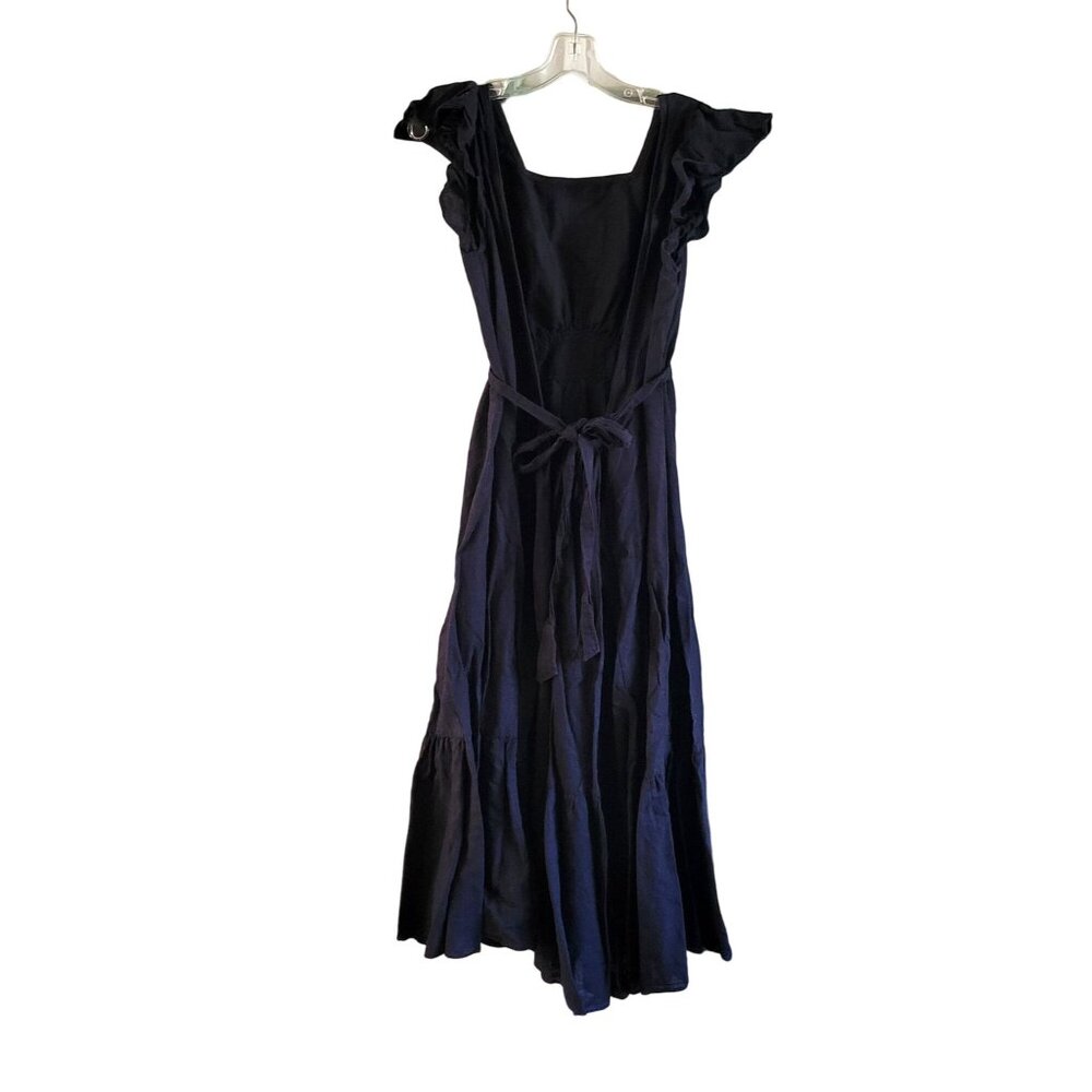 Free People Black Cotton Square Neck Ruffled Tiered Sundress - Picture 2 of 4